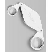 Lupa plegable dues lents vidre 8x-15x. Base alumini 25 i 14 mm