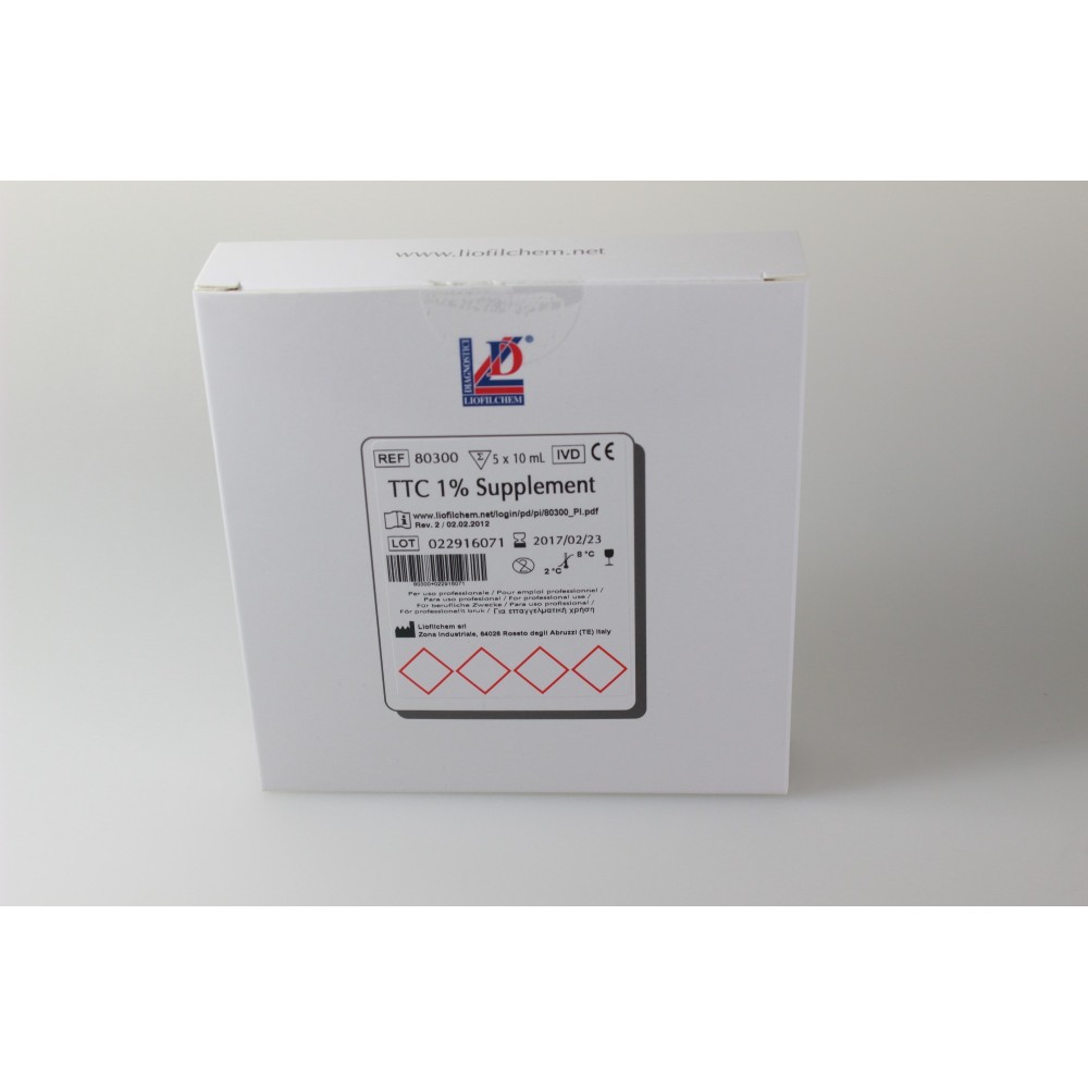 Suplement trifeniltetrazole clorur 1% (TTC) L-80300. Capsa 5x10 ml