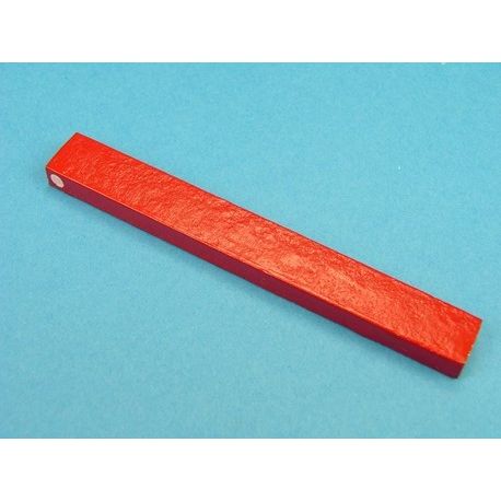 Imán alnico rectangular rojo. Medidas 6x12x105 mm.