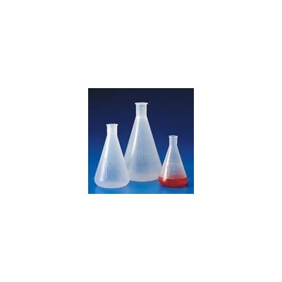 Matràs Erlenmeyer plàstic PP graduat. Capacitat 125 ml