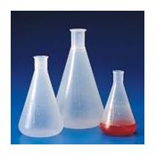 Matràs Erlenmeyer plàstic PP graduat. Capacitat 125 ml