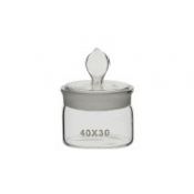 Pesafiltre vidre forma baixa amb tapa esmerilada. Mides 25x35 mm