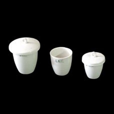 Crisol porcelana forma alta con tapa. Medidas 36x34 mm (18 ml)