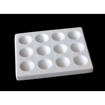 Placa tintatge porcellana amb 12 cavitats. Mides 115x90 mm