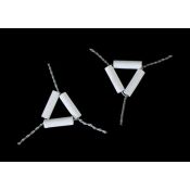 Triangle suport filferro amb tubs fibra ceràmica. Mides 75x75 mm