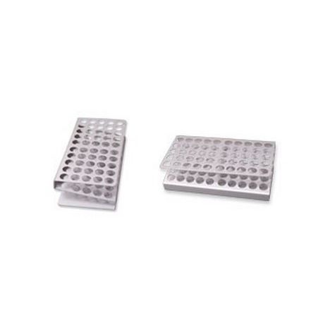 Aluminum rack suitable for 17 mm tubes. Capacity 50 tubes