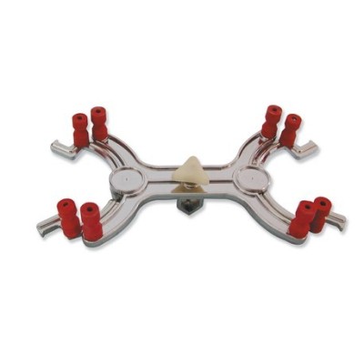 Pinza soporte Fischer aluminio. Capacidad 2 buretas