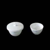 Crisol porcelana forma baja con tapa. Medidas 30x51 mm (30 ml)