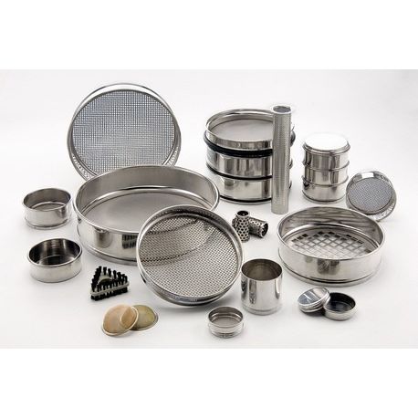 Stainless steel sieve 50x200 mm. Meshes 16'000-0'080 mm