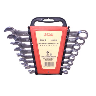 Claus fixes mixtes cromvanadi. Joc 8 peces 6 a 19 mm