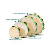 Pandereta pell natural amb 8 parells sonalls. Diàmetre 250 mm