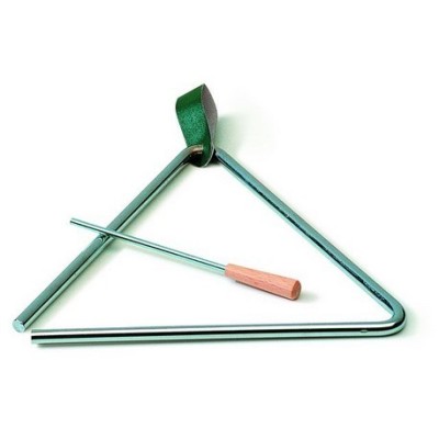 Triangle acer amb batedor i suport. Mides 150x150 mm