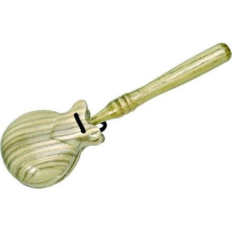 Wooden castanets with handle