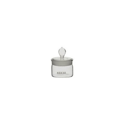Pesafiltre vidre forma baixa amb tapa esmerilada. Mides 20x30 mm