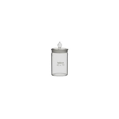 Pesafiltre vidre forma alta amb tapa esmerilada. Mides 25x25 mm