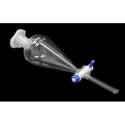 Embudo decantación vidrio con llave cónica PTFE. Capacidad 250