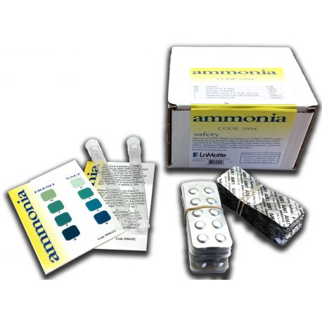 Ammonia chemical test 0-1-2-4 ppm Testab-5894. Box of 100 tests
