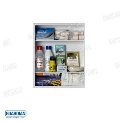 Equipamiento botiquín Guardian BCO-015. Contenido 34 artículos