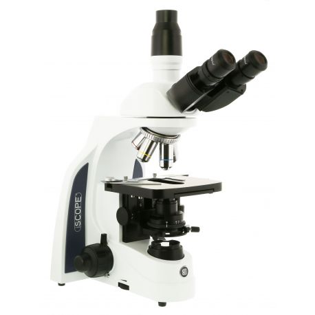 Iscope IS-1153-Pli planachromatic microscope. Triocular 40x-1000x