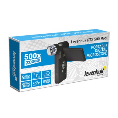 Microscopi digital USB Levenhuk 500 Mobi. Sensor 5 Mp (20x-500x)