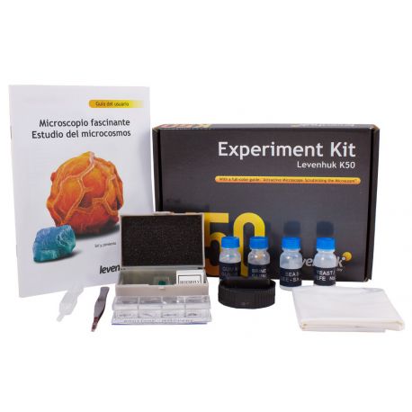 Conjunto experimentos por microscopía Levenhuk K50