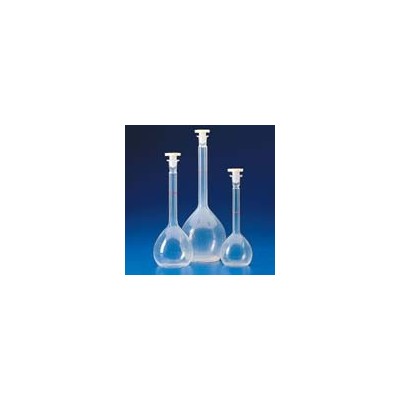 Matràs aforat plàstic PMP amb tap. Capacitat 50 ml
