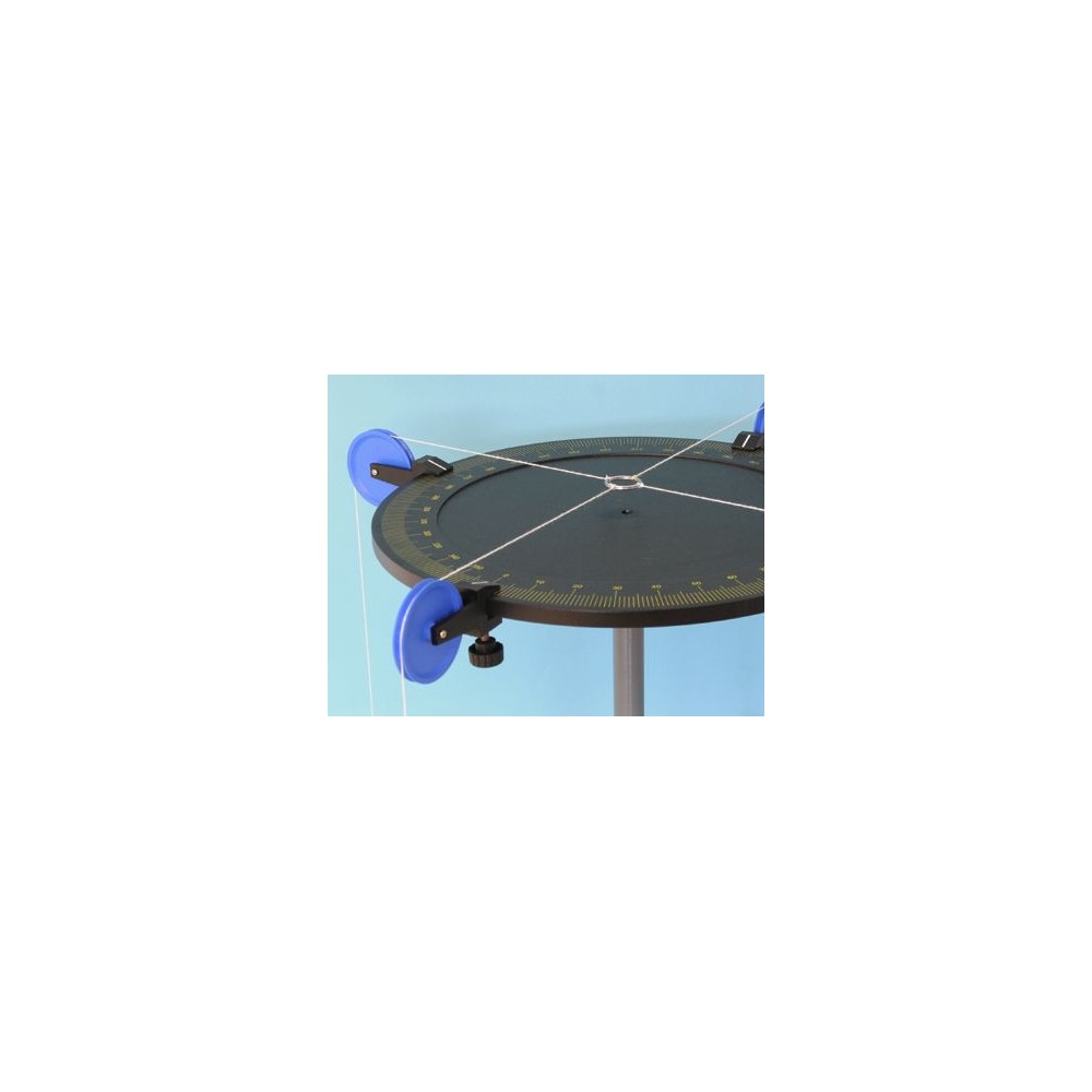 Mesa de fuerzas completa con accesorios QLB-002. Cuatro poleas