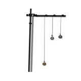 Péndulo con 3 bolas y soporte QLD-005. Bolas 25 mm de madera, aluminio y acero