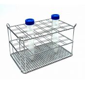 Gradilla tubos centrifugadora acero inoxidable. Capacidad 48x15 ml