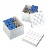 Caja cartón congelable criotubos CBOX-081. Capacidad 81x2 ml