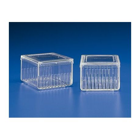 PMP Schiefferdecker K-351 plastic staining bucket. Horizontal 10 slots