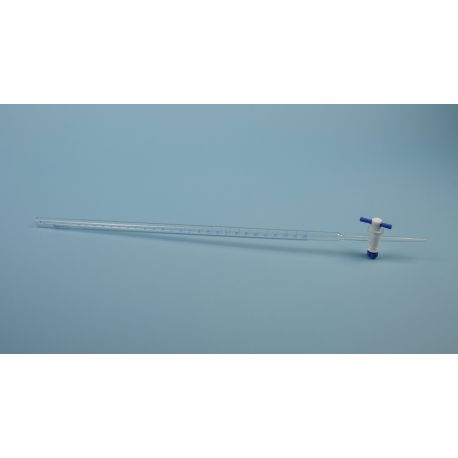 Smooth glass burette conic stopcock PTFE graduated 0'10 ml. Capacity 50 ml