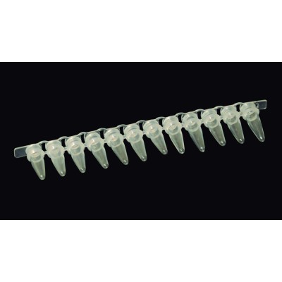 Microtubs PCR plàstic PP fons cònic 0'2 ml. Bossa 200 tires 12 unitats