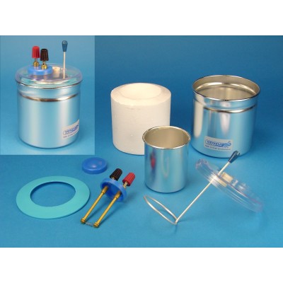 Calorímetro Joule  V-13165. Vasos aluminio con calefacción