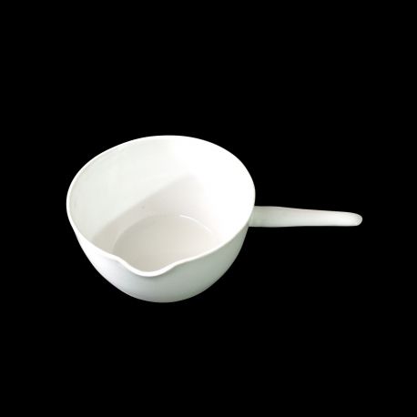 High porcelain capsule, flat bottom and handle. Measurements 48x90 mm (150 ml)