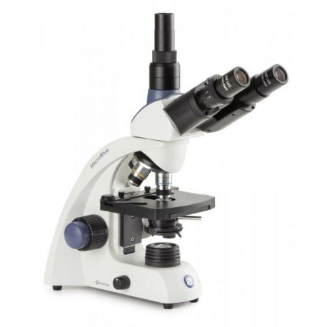 Microblue MB-1053 achromatic microscope. Triocular 40x-400x