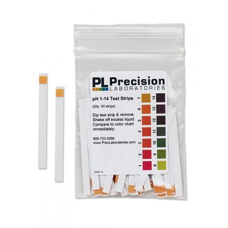 Plastic indicator strips pH 1-14 (1.0 pH) PH-0114-1. Bag 100 units