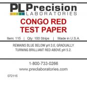 Tiras indicadoras papel rojo Congo P-115. Tubo 100 unidades