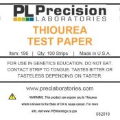 Tires reactives paper tiourea P-196. Tub 100 unitats