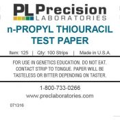 Tires reactives paper n-propiltiuracil (PROP) P-125. Tub 100 unitats
