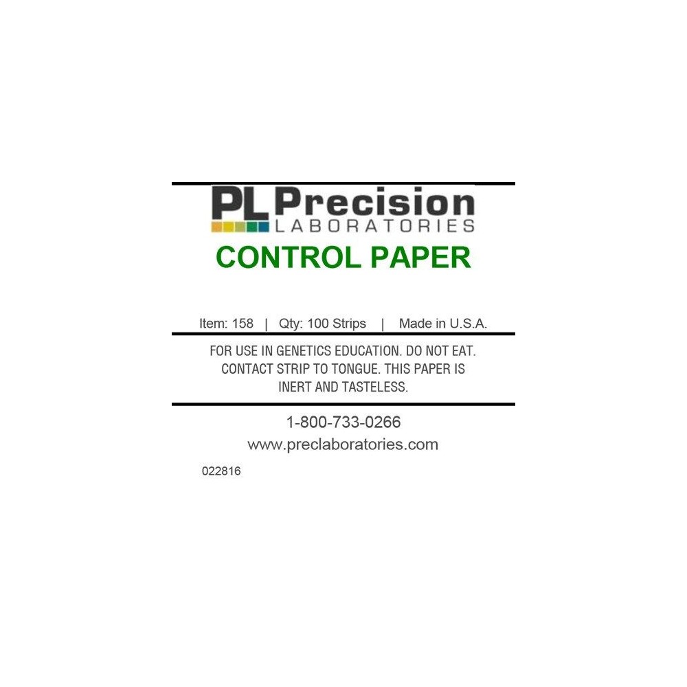 Tires reactives paper prova de control P-158. Tub 100 unitats