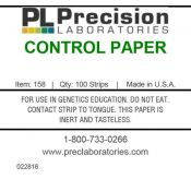 Tires reactives paper prova de control P-158. Tub 100 unitats