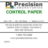 Tires reactives paper prova de control P-158. Tub 100 unitats