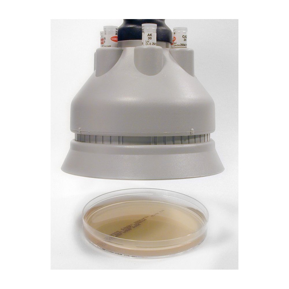 Dispensador discs antibiogrames 90 mm ST-90. Capacitat 6 tubs