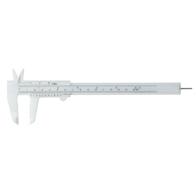 Pie de rey mecánico plástico PVC M-1815. Capacidad 115 mm en 0'05 mm