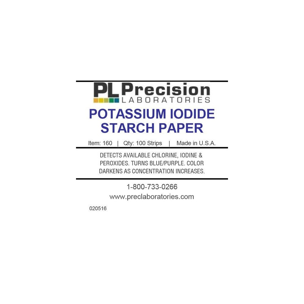 Tires indicadores paper midó i potassi iodur P-160. Tub 100 unitats
