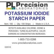 Tires indicadores paper midó i potassi iodur P-160. Tub 100 unitats