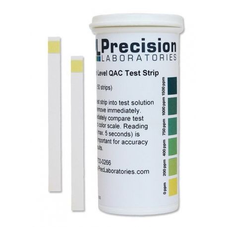 QAC test strips 0-200-400-750-1000-1500 ppm QAC-1500. Tube 100 units