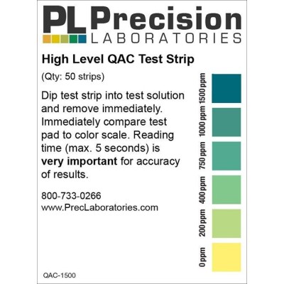 Tires reactives QAC 0-200-400-750-1000-1500 ppm QAC-1500. Tub 100 unitats