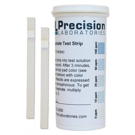 Phosphate test strips 0-10-25-50-100 ppm PHO. Tube 50 units